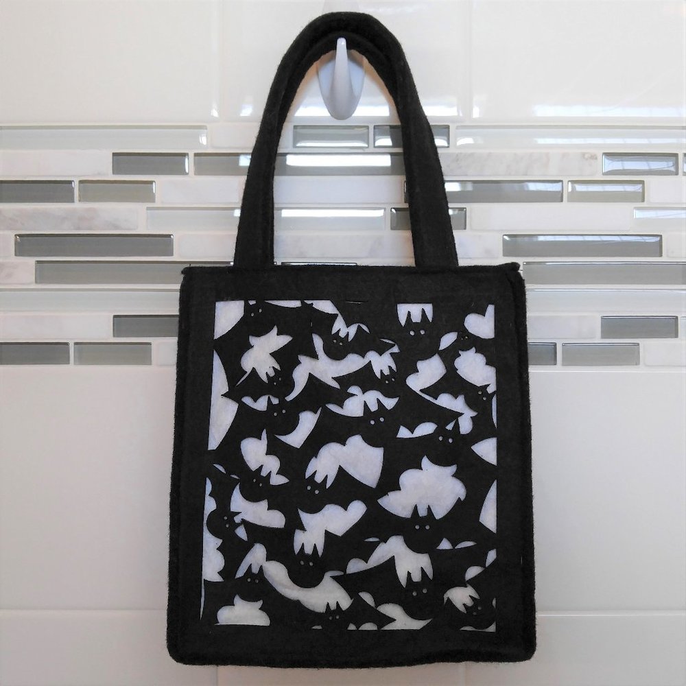Black and White Goth Bats Small Tote/Purse